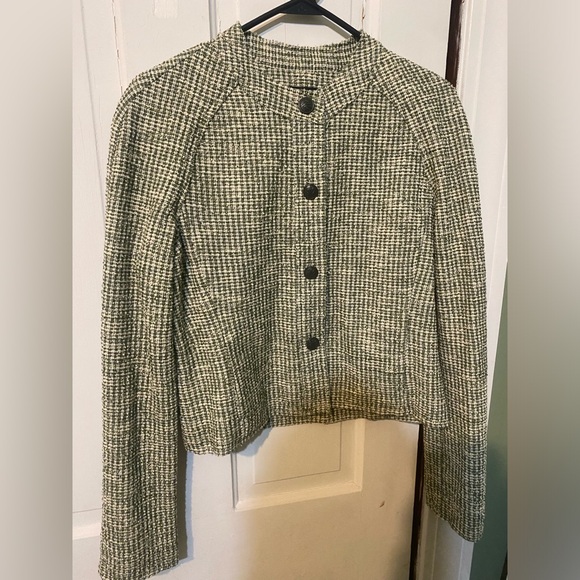 Rag & bone Marisa tweed jacket women’s 6 $525 cream / green textured blazer - Picture 4 of 10
